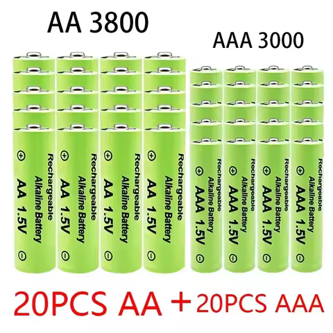 1.5V AA + AAA NI MH Rechargeable AA Battery AAA Alkaline 3800-3000mah For Torch Toys Clock MP3 Playe