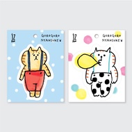 JzFun / 懶洋洋喵之助 防水萬用貼紙二入組