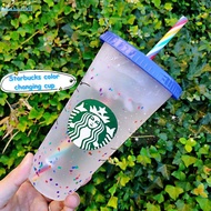 HOT SALE Starbucks X Shell Confetti Cold Cup Tumbler Reusable Cup Confetti Color Changing Polkadot / Cold Cup Reusable Plastic Tumbler  Reusable Tumbler Confetti Color Changing Cups with Straw