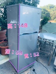 👉經濟❤️實用👈雪櫃 (雙門惠而浦 )WF195/8 100%正常 95%新 148CM高  二手電器 (可轉左門鉸/右門鉸) 清倉大減價 最新款 貨到付款 精選貨品 香港二手 洗衣機 二手雪櫃