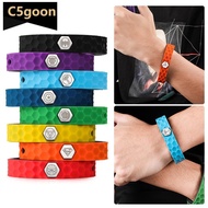 C5GOON Hexagon Grain Silicone Negative Ion Bracelet Anti-Static Black Technology Energy Sport Adjust