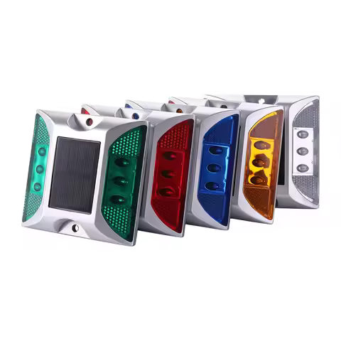 Square Solar Road Stud Light Double Side Reflective Traffic Marker Light IP68 Waterproof Solar Power