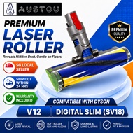 Dyson V12 / Digital Slim SV18 Compatible Laser Fluffy Roller Head | Green Light Soft Floor Brush