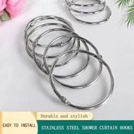 Silver Stainless Steel Ring Mount Type Shower Curtain Ring Curtain Rod Hook.Open Snap Ring 1pc