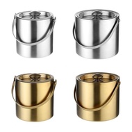 【In stock】SC Stainless Steel Ice Bucket Insulated Ice Bucket with Lid Double Wall Party Beverage Tub