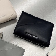 Authentic New新加坡限定款1個｜CHARLES&KEITH斜線簡約純色多卡位零錢短款銀包 Charles & Keith Folded Wallet Handbag Mini Purse 