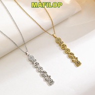 MAFILOP 7 Chakra Pendant Necklaces, Stainless Steel Gold Color Chakra Flower Necklaces,  Flower Pend