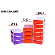 3 / 4 / 6 Tiers Plastic Mini Desktop Drawer Organizer Container Laci Plastik - Toyogo