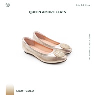 LA BELLA รองเท้าคัชชูหนังแกะ รุ่น QUEEN AMORE FLATS - LIGHT GOLD