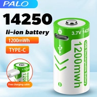 PALO⚡14250 3.7V rechargeable lithium battery type-c rechargeable 14250 rechargeable battery 1/2AA re