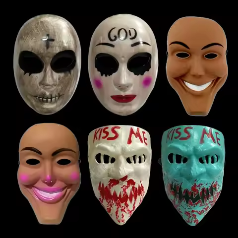 Evil Smiley Horror Mask Human Removal Plan Mask Men and Women Kiss Me Mask Halloween Mask Full Face 