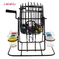 Lohobby Bingo Set 48 Balls 6 Cup Lottery Machine Draw Bingo Game for Adult Party Fun