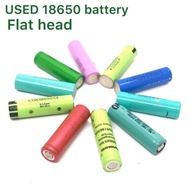 ORIGINAL USED mix brand 18650 lithium ion FLAT HEAD battery