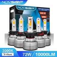 Novsight N12Y 3000K Car LED headlight fog light H4 H7 H1 H11 H3 HB2 9005 9006 9003 HB4 HB3 Lamp 1000