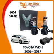 TOYOTA WISH 2009 - 2017 LED Headlight Fog Light Car LED Mini Projector 9006 LED Headlight Projector 26W 6000K