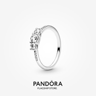 Pandora Sterling Silver Clear Three-Stone Ring