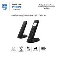 Philips Cordless phone M4702B/90 | Twin Set | 4.6 cm backlit display | Low Radiation|Hands-free call