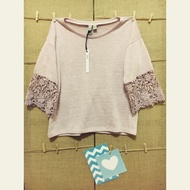 Asos Crop 3/4 Lace Sleeves Top (UK2)