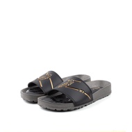 POLO Mens Comfort-Fit Rubber Slide Sandals - Plain Black Slip-On Shoes -B92411-YS1-1P-BLACK