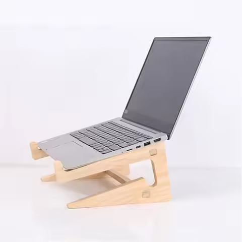 Wooden Foldable Laptop Stand Portable Laptop Cooling Stand Feet For 10-17 inch Laptops Stand Holder