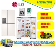LG 635l Smart Inverter Side by Side Refridgerator GC-L257KQKW Fridge with Auto Ice Maker - Peti Seju