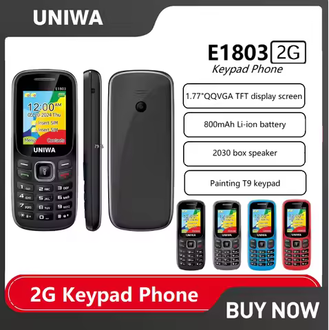 UNIWA E1803 2G Keypad Phone Cellphone 1.77 Inch Push Button 800mAh Telephone for Senior Elder Wirele