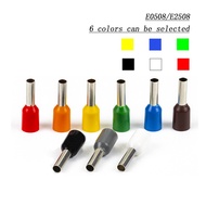 100pcs E0508 E2508 Tubular Wire Cold Pressure Connector Electrical Terminals Cable Crimps Wire Ferru
