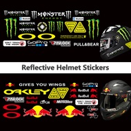 Reflective Motorcycle Helmet Sticker Red Bull Monster Sponsor Waterproof Decal Motorcycle Accessories