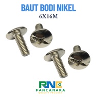 M6X16MM CHROME BODY BOLT | M6X16 BODY COVER BOLT - 1 PCS