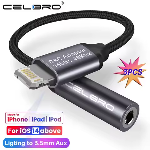 For Iphone To 3 5 MM Headphone Jack Adapter 8pin To 3.5mm Aux Audio Cable For Iphone 15 14 Plus 13 P