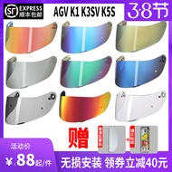 หมวกกันน็อคเลนส์เหมาะสำหรับ AGV K1 K1S กระจก k5s k3sv K5กันหมอกใช้ได้ทั้งกลางวันและกลางคืนออโรร่าชุบด้วยไฟฟ้ามองเห็นตอนกลางคืนได้
