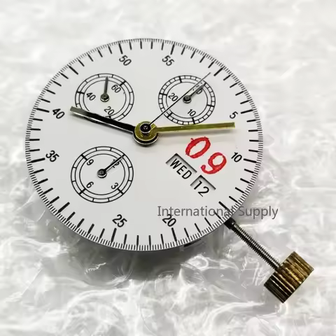 New ETA 7750 Movement Six Needle Dual Calendar 9 O'clock Automatic Mechanical Movement Watch Accesso