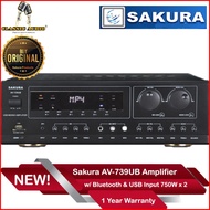 Sakura AV-739UB 750W X 2 Bluetooth Mixing Amplifier with 1 year Warranty (Original)