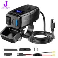 【Huang Li Electronics】Motorcycle Phone Charger USB Type C PD&amp Quick Charge 3.0 Voltmeter Included