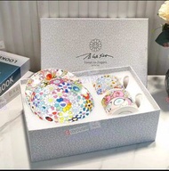 🍵村上隆 Takashi Murakami 太陽花 Kaikaikiki 兩周年 日本限定 陶瓷杯 馬克杯盤子套裝 禮盒  儿童水杯  情侶對杯