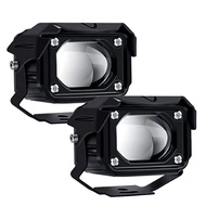 2PCS 80W Lampu Tembak Led D6K Mobil Motor LED Sorot 4D 2 Warna Hi-Lo Lampu Laser Mobil Super Terang