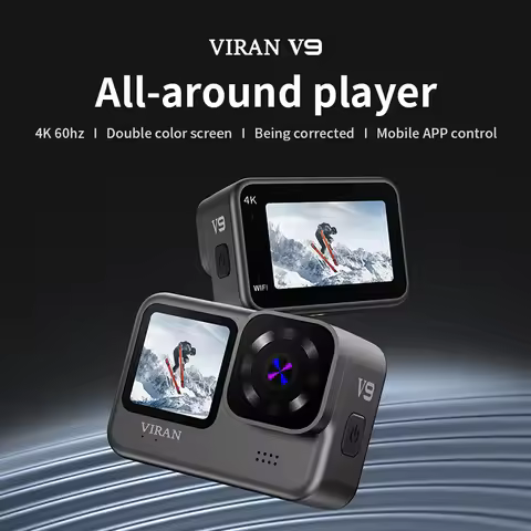 V9 Action Camera Waterproof, Dual Screen, Anti-Shake, 4K Outdoor Camera Digital Video Camera for Tra
