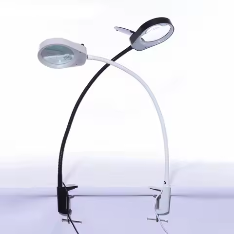 3X 10X Desk Clip-on Magnifying Glass Lamp Loupe Lighted Illuminated Optical Magnifier For PCB Inspec