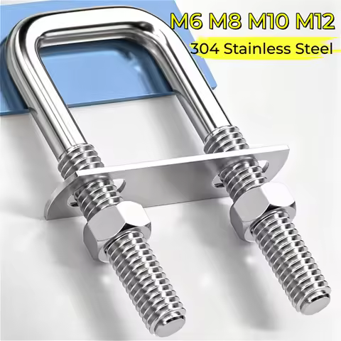 304 Stainless Steel M6 M8 M10 M12 Square Bolt U-screw Square Clamp Square Pipe Clamps Right Angle Bo