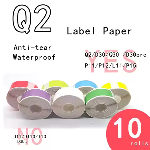Q2 Label tape 14*30 colorful D30 Adhesive Lable Paper Suit for P15 H- P-R- T Q2 15mm*4m Thermal Labe