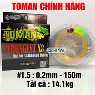 Dây dù câu cá Siêu bền TOMAN X8 Strongest - Dây dù câu cá pe - Dây dù câu cá siêu mịn - Dây dù câu c