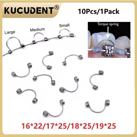 10Pcs/Pack Dental Torque Spring Stainless Steel Orthodontic Anterior Torque Warren Spring for Bracke