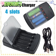 SHOUOUI Intelligent Battery Charger Stable Portable LED Indicator Fast Charging Dock for Rechargeable Battery AA AAA 1.5V Alkaline Battery
