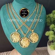 SOS Big Jesus Crown of Thorn Medallion Roundlock Necklace for Men in different chain | Au750 Marking