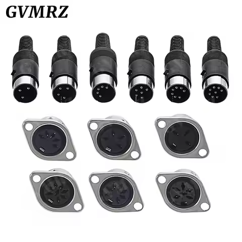 2PCS/lot 3/4/5/6/7/8PIN Panel Mount Male Female Jack DIN Adapter MIDI Cable Connector 3P 4P 5P 6P