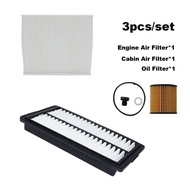 X 3Pcs Set For HYUNDAI MUFASA (Nu2) 2.0L 2023 G4nj Engine Cabin A/C Air Oil Filter Accessories