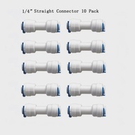 1/4" 3/8" O.D. Quick Connect Push In RO Water Tube Straight Tee Elbow Ball Valve Fittings Kit 10. 25