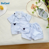 Bộ Pijama Cộc Tay Cho Bé Trai Và Bé Gái BECOOL Bộ Pijama Cộc Nhiều Gấu Thoáng Mát Cho Bé Từ 8-27kg