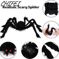 CHIFEI Halloween Giant Realistic Spider, Soft Simulation Decoration Large Black Spiders,  Plush Tric