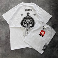 KATUN Satanic 666 T-shirt Original Distro T-shirt White Cotton Unisex Men's Metal Short Sleeve Unise